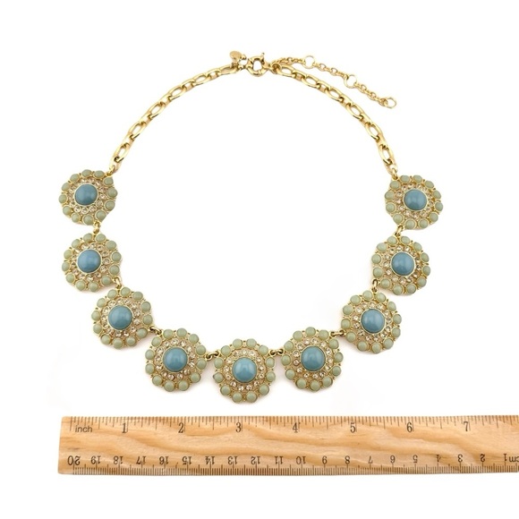J. Crew Necklace in Green, Turquoise and Gold Rosettes - Picture 6 of 7
